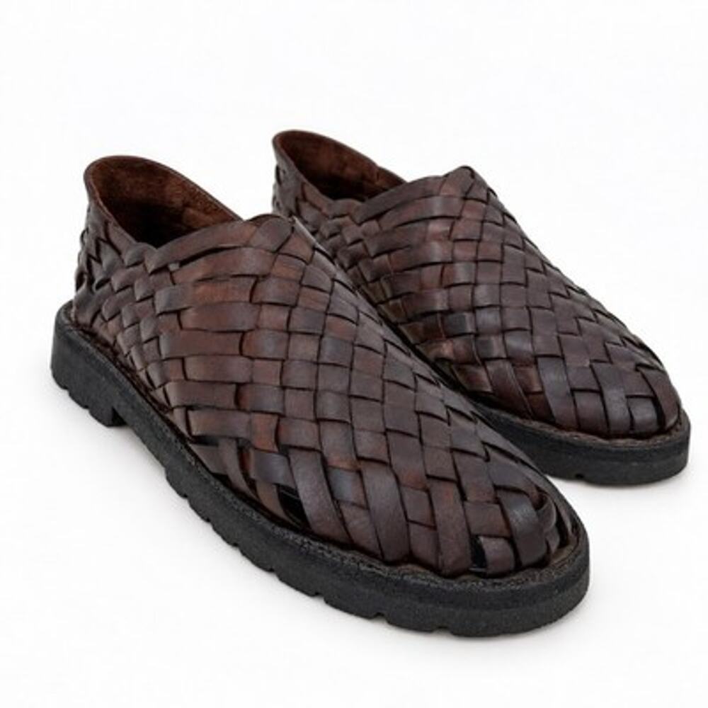 Brand X Women Huarache Sandals Shoes Dark Maroon Woven Leather Size 8.5